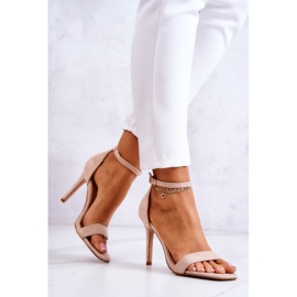Vinceza Sandalias Mujer Tacón Alto Ante Beige Massimo 7