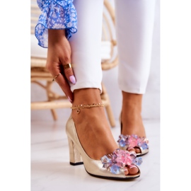 PA2 Zapatos De Salón De Piel Con Adorno Dayane Dorado 1