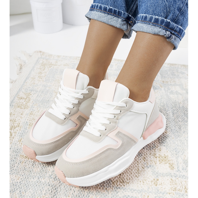 Deportivas Misano blancas para mujer blanco rosa gris 1