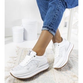 Zapatillas blancas de Farnese. blanco plata 1