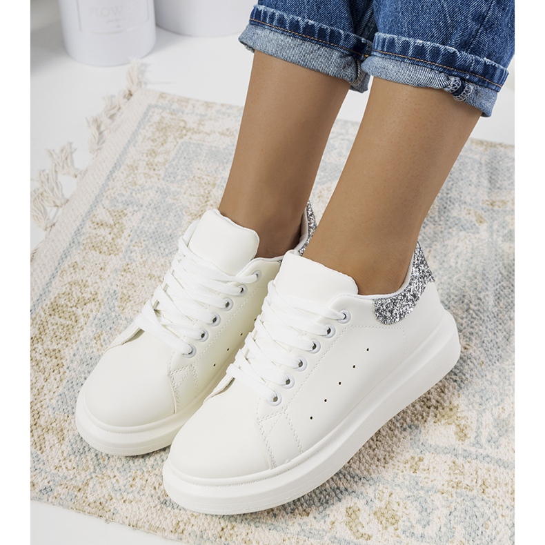 Deportivas de mujer Gallo blancas blanco plata 1 Deportivas de mujer Gallo blancas blanco plata 1