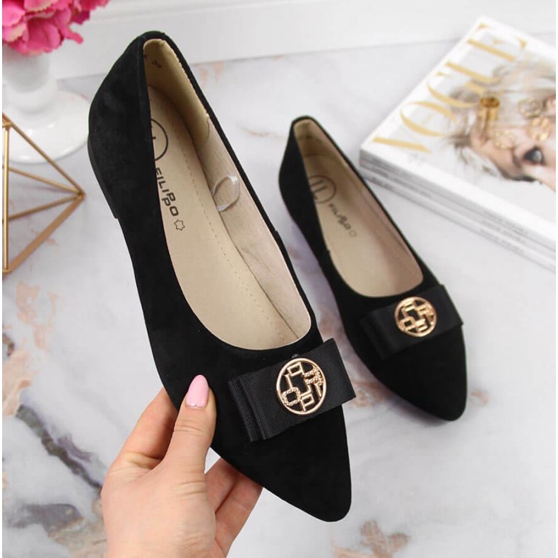 Bailarinas de piel con punta Filippo W PAW335A negro 1