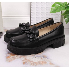 Zapatos de piel con cadena Filippo W PAW252C negro 2