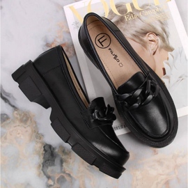Zapatos de piel con cadena Filippo W PAW252C negro 3