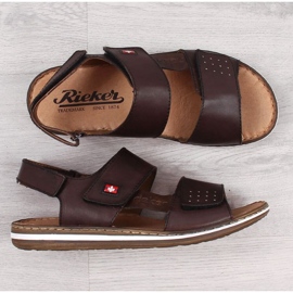 Sandalias de piel con velcro Rieker M RKR529 marrón 4