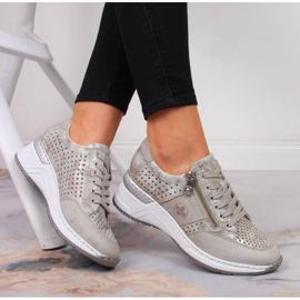 Zapatillas cuña Rieker W N4327-80 beige 2