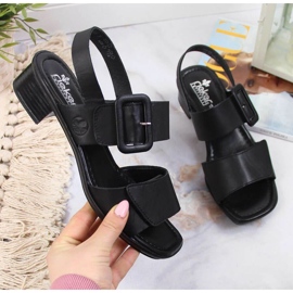 Sandalias de piel en bloque Rieker W 62663-01 negro 1