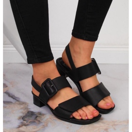 Sandalias de piel en bloque Rieker W 62663-01 negro 4