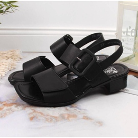Sandalias de piel en bloque Rieker W 62663-01 negro 5