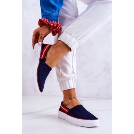 Sneakers Mujer Slip On Big Star JJ276009 Azul Marino-Rojo 4