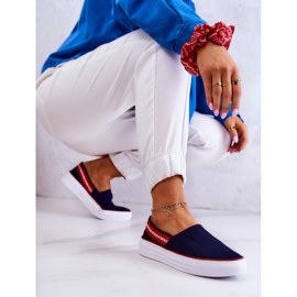 Sneakers Mujer Slip On Big Star JJ276009 Azul Marino-Rojo 2