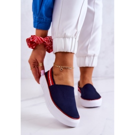 Sneakers Mujer Slip On Big Star JJ276009 Azul Marino-Rojo 3