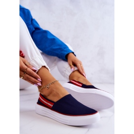 Sneakers Mujer Slip On Big Star JJ276009 Azul Marino-Rojo 9
