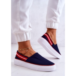 Sneakers Mujer Slip On Big Star JJ276009 Azul Marino-Rojo 7