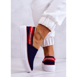 Sneakers Mujer Slip On Big Star JJ276009 Azul Marino-Rojo 8