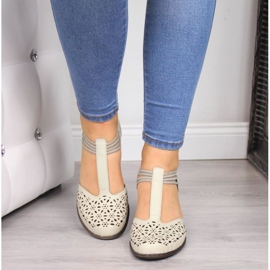 Sandalias de piel Rieker W RKR316 beige 3