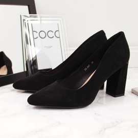 Zapatos de tacón en el poste de gamuza Sergio Leone W SK316A negro 2