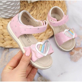 Sandalias velcro S. Barski Jr. OLI152B rosa 1