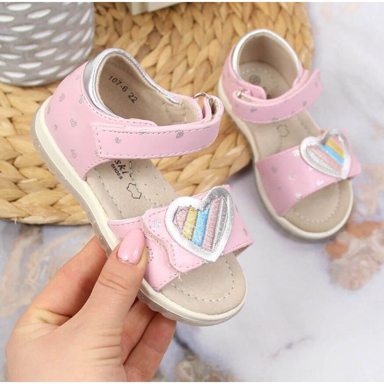 Sandalias velcro S. Barski Jr. OLI152B rosa rosado 1