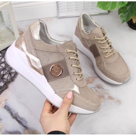 Deportivas de cuero con cuña Filippo W PAW331A beige 1