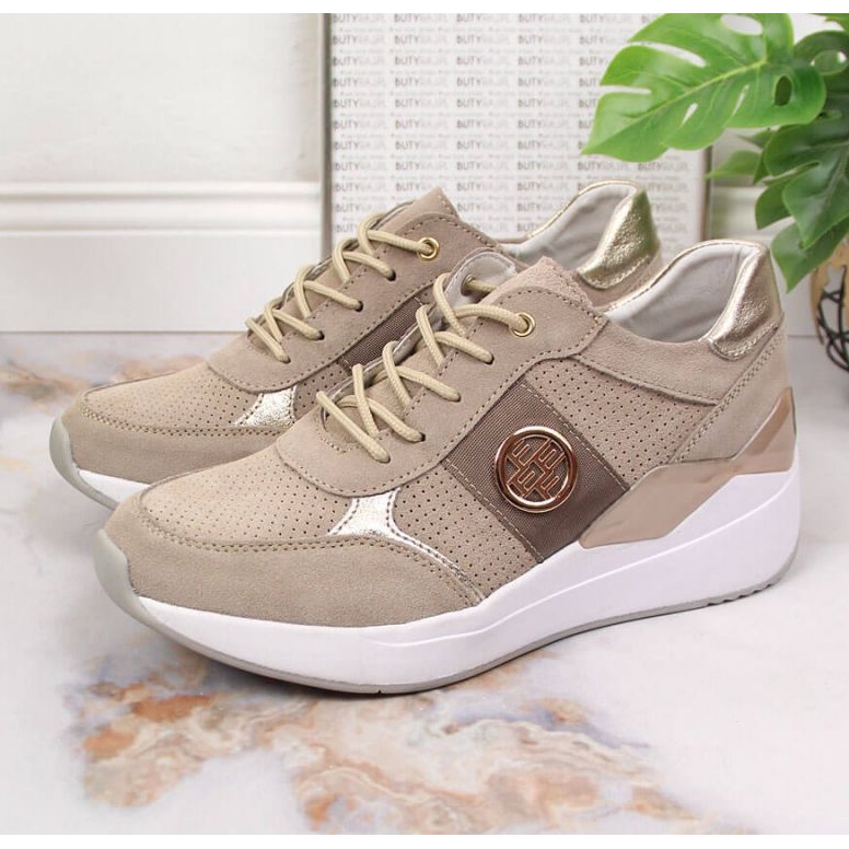 Deportivas de cuero con cuña Filippo W PAW331A beige 2