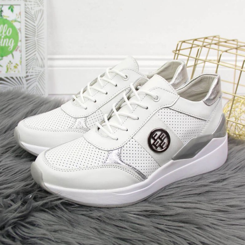 Deportivas de piel con cuña Filippo W PAW331B blanco 2