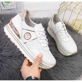 Zapatillas de cuero en la plataforma Filippo W PAW332 blanco 1