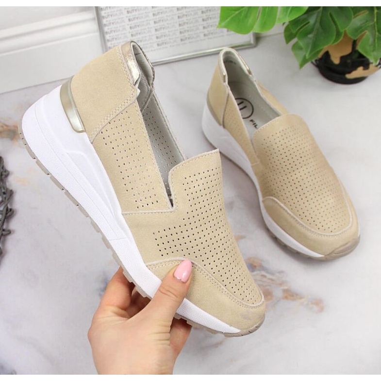 Deportivas de piel calada Filippo W PAW333A beige 1