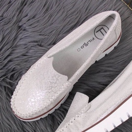 Mocasines de piel sobre plataforma Filippo W PAW336 plata 2