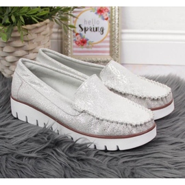 Mocasines de piel sobre plataforma Filippo W PAW336 plata 3