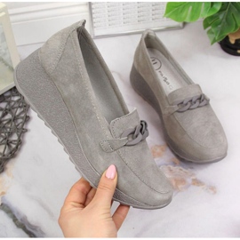 Zapatos de piel con cadena Filippo W PAW337B gris 1