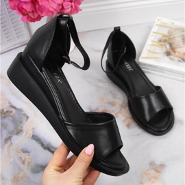 Negro Vinceza W JAN102A sandalias con cuña 1