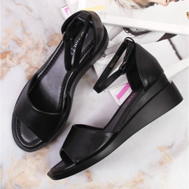 Negro Vinceza W JAN102A sandalias con cuña 3