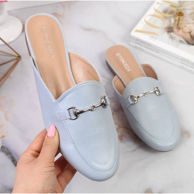 Zapatillas de estar por casa con adorno Vinceza W JAN103A azul 1