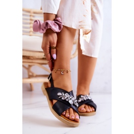 FW1 Cómodas Sandalias De Mujer Con Adorno Irvine Negro 1 FW1 Cómodas Sandalias De Mujer Con Adorno Irvine Negro 1