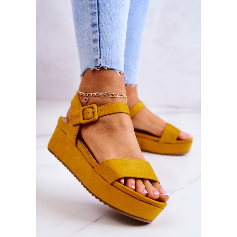 FW1 Sandalias De Gamuza En La Plataforma Sariah Amarilla amarillo 2