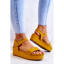 FW1 Sandalias De Gamuza En La Plataforma Sariah Amarilla amarillo 3