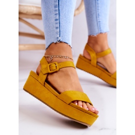FW1 Sandalias De Gamuza En La Plataforma Sariah Amarilla amarillo 4