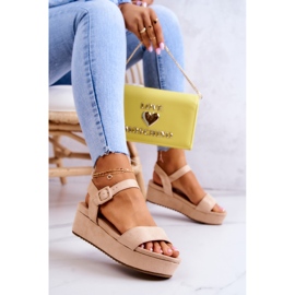 FW1 Sandalias De Gamuza En La Plataforma Sariah Beige 4