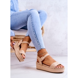 FW1 Sandalias De Gamuza En La Plataforma Sariah Beige 5