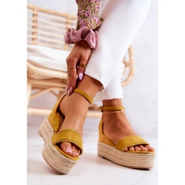 FW1 Sandalias De Mujer Con Cuña Con Zirconia Cúbica Linette Amarilla amarillo 2 FW1 Sandalias De Mujer Con Cuña Con Zirconia Cúbica Linette Amarilla amarillo 2