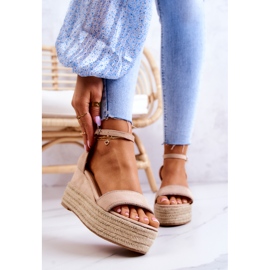 FW1 Sandalias De Mujer Con Cuña Con Zirconia Cúbica Linette Beige 1 FW1 Sandalias De Mujer Con Cuña Con Zirconia Cúbica Linette Beige 1