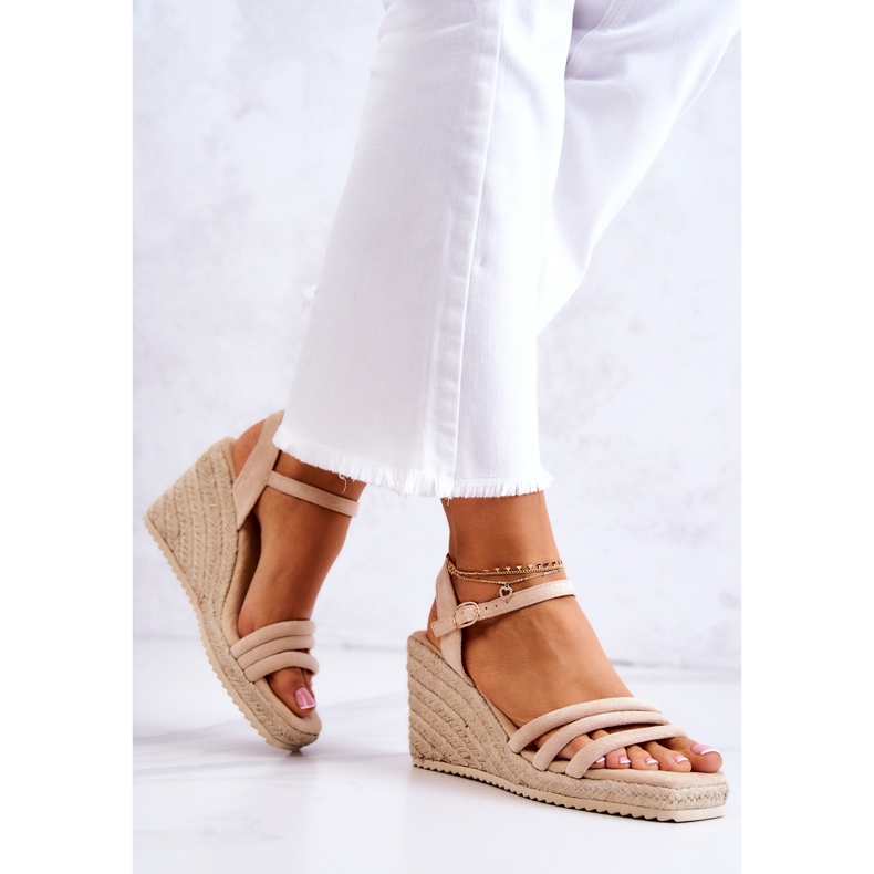 FJ1 Sandalias de cuña de ante beige Louisiana 1