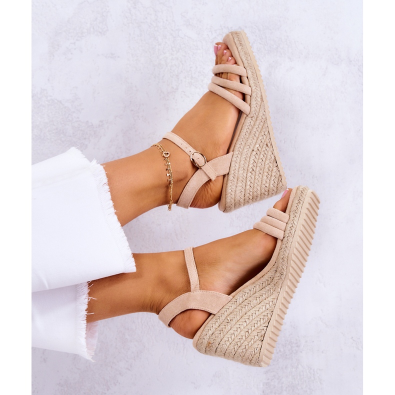 FJ1 Sandalias de cuña de ante beige Louisiana 2