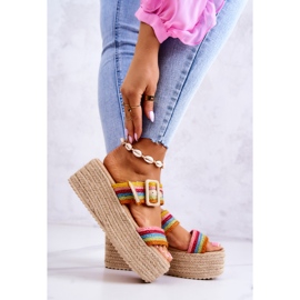 FJ1 Pantuflas De Mujer Con Plataforma Multicolor Lazare 2