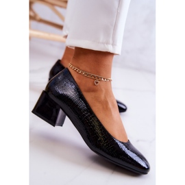 Sergio Leone Zapatos De Salón De Piel De Serpiente Negro Mesquite 5