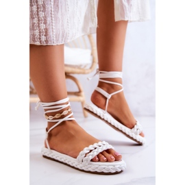 FG2 Sandalias De Mujer Con Trenza Blanco Lomess 4