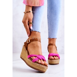 FB2 Sandalias De Cuña De Moda Fucsia Roseville rosado 1