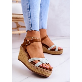 Sandalias de cuña de moda Roseville verde brillante 4