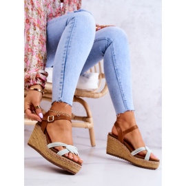 Sandalias de cuña de moda Roseville verde brillante 5